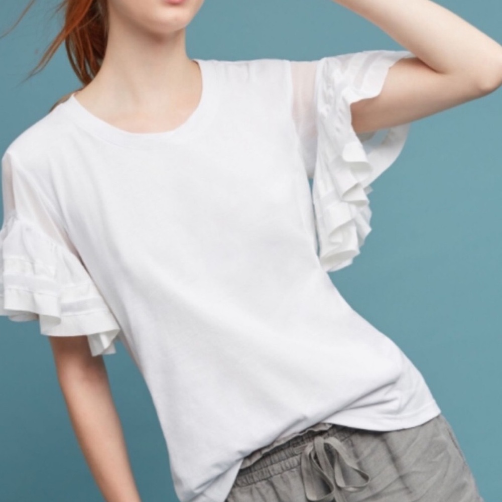 Anthropologie Vanessa Virginia Ruffled Sorrento Top